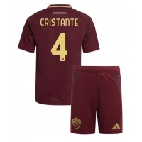 Camiseta AS Roma Bryan Cristante #4 Primera Equipación para niños 2024-25 manga corta (+ pantalones cortos)